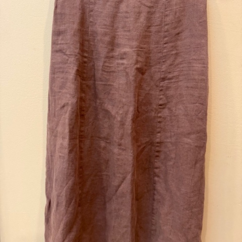 Flax Jeanne Engelhart Maxi Skirt Pull On Linen Sz. L Brown Lagenlook Minimalist